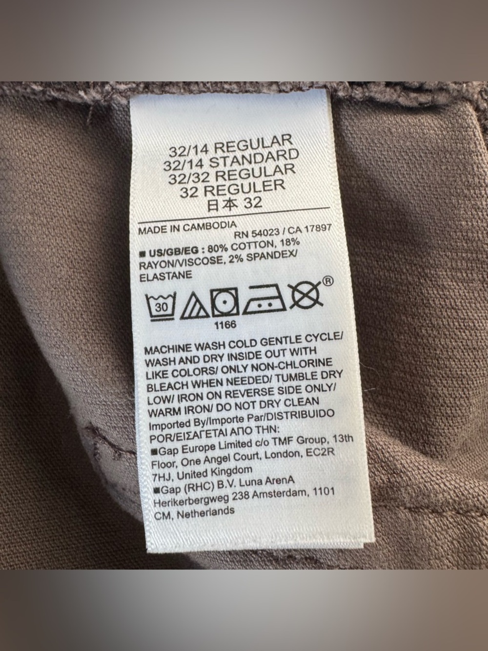 GAP High Rise Corduroy Stride Wide-Leg Pants Basic Brown - Picture 10 of 12